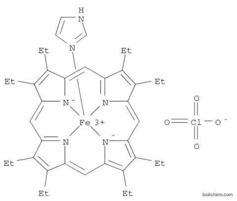 Molecular Structure of 73078-23-6 (Octaethylporphyrinato-iron(III)perchlorate, monoimidazole adduct)
